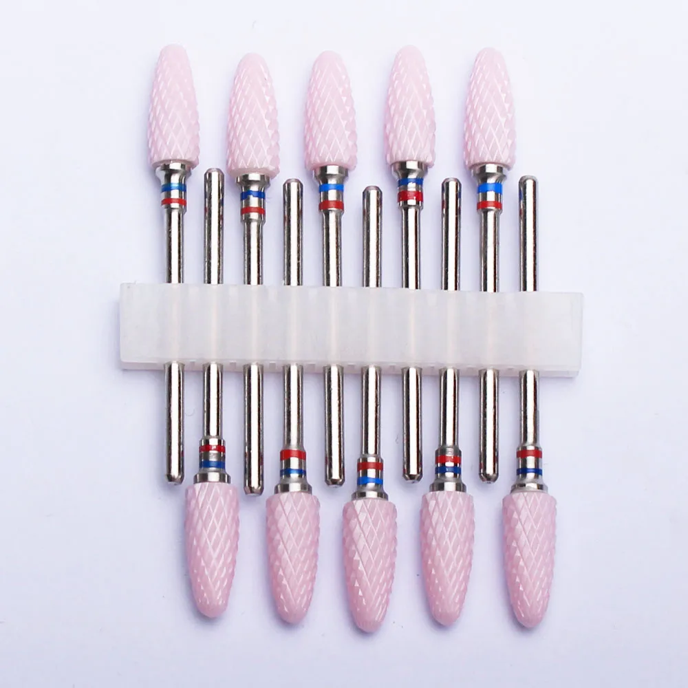 Description Picture 6 of item10pc/Set Pink Ceramic Milling Cutter Nail Drill Bits for Manicure Drills Electric Cuticle Remove File Nail Art Tools Accessories