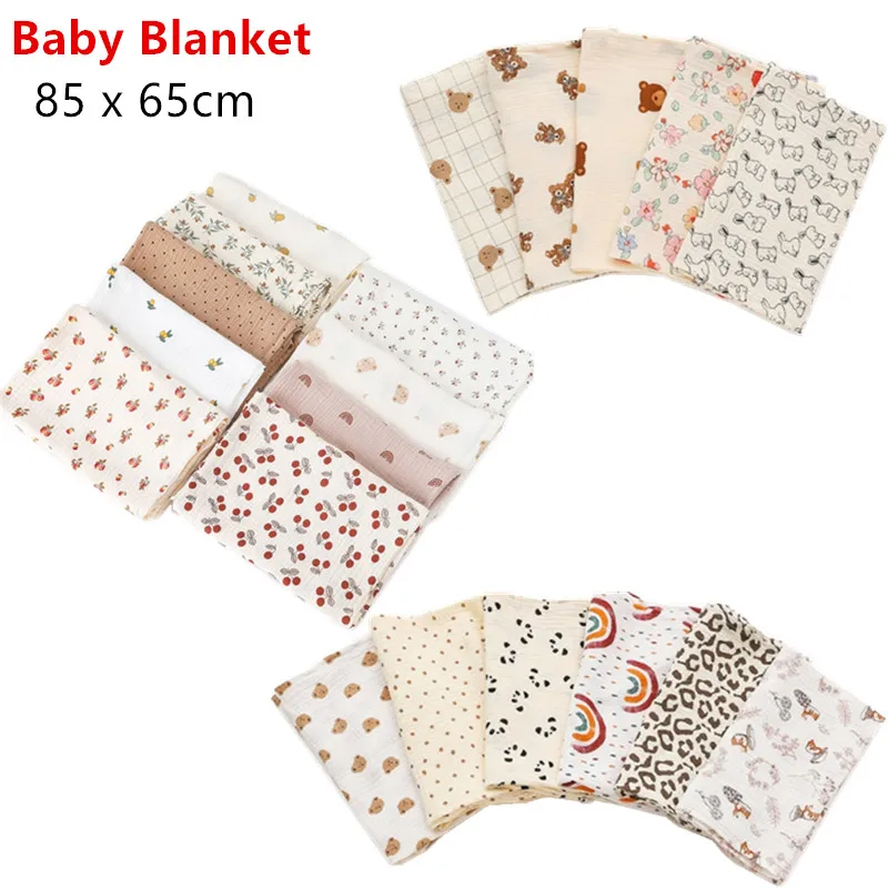 85x65CM Upgraded Swaddle Blanket Cotton Muslin Blankets for Girls & Boys Baby Receiving 1Pc cotton muslin blanket cotton gauze blanket cotton blanket cotton swaddle swaddle blanket cotton knit blanket custom blanket