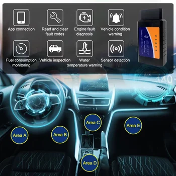 ELM327 V2.1 Obd2 الماسح الضوئي BT/Wifi ELM 327 Obd أداة تشخيص السيارة لنظام أندرويد /IOS PK Vgate Icar2 قارئ الرمز - Image 4