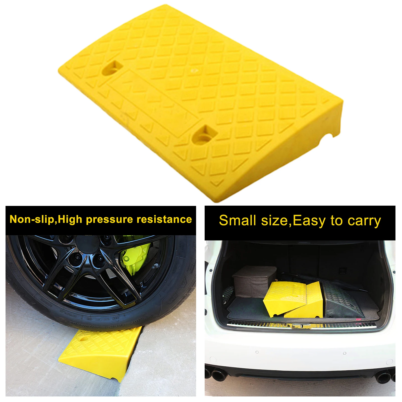 CertBuy 2 Pack Curb Ramps 10" Plastic Small Ramp Driveway Curb Ramp For - View #2