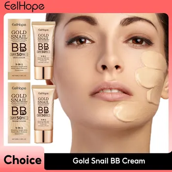 Gold Snail Sunscreen BB Cream SPF 50 Sun Block Makeup Moisturize Face Concealer Long-Lasting Isolation Lotion Concealer Cosmetic