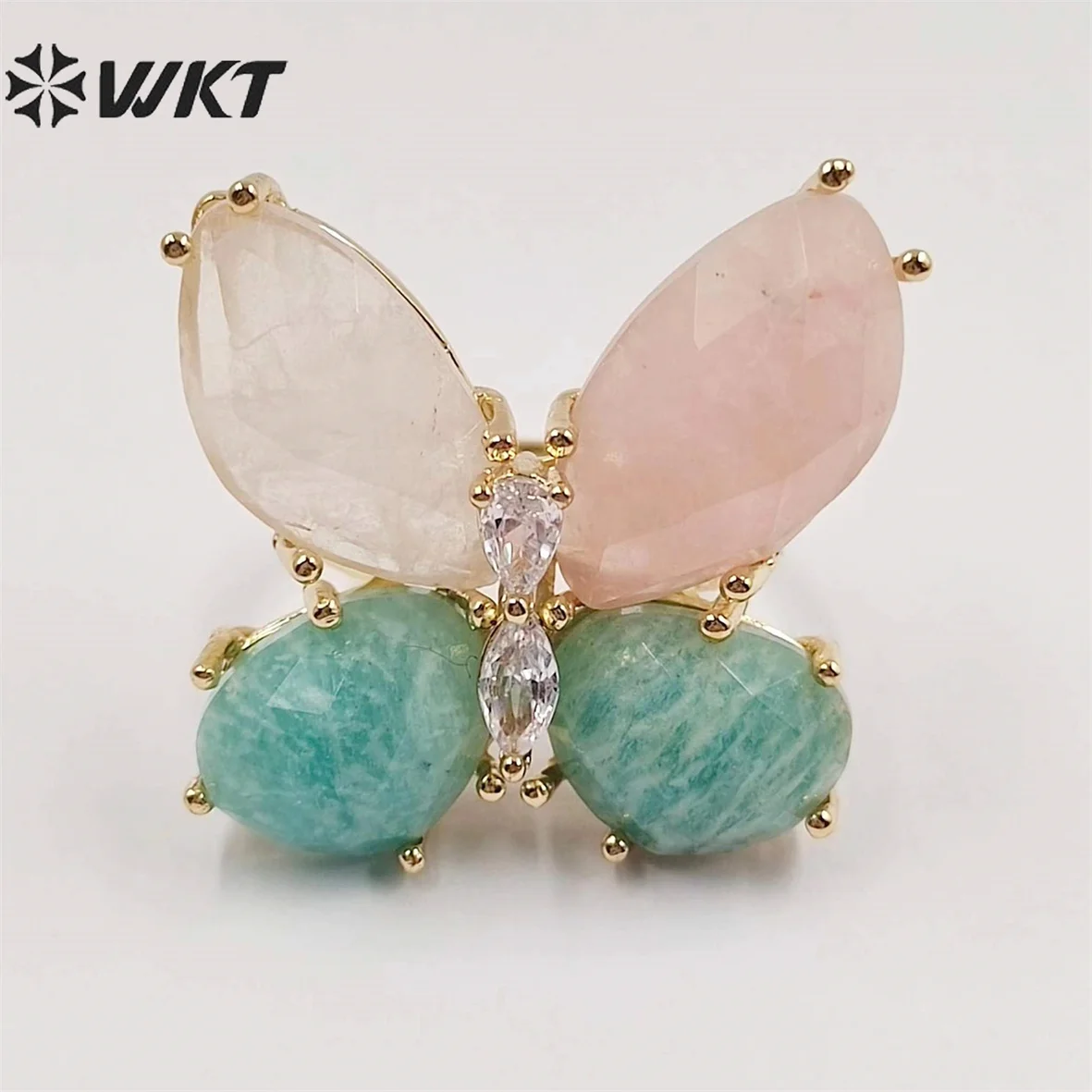 WT-R464  WKT 2023 Butterfly Pendant Natural Gemstone Classy Ring Wedding Party Luxury Trend Jewelry Celebrate Hot Sale