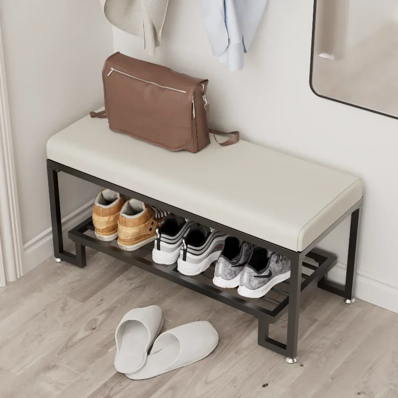 

Entry Shoes Changing Bench Home Door Shoe Bench Entrance Floor Seatable Shoes Cabinet Multifunctional Wrought Iron Shoe Stools
