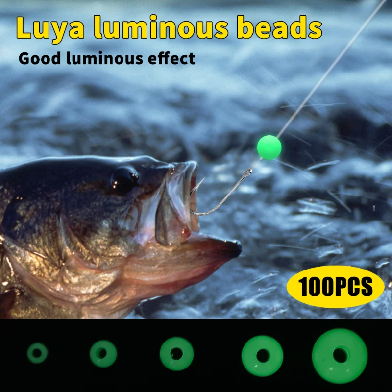 100pcs/Lot Luminous Beads 3mm-8mm Fishing Space Beans Round Float Balls Light Glowing for Outdoor Fishing Accessories Set