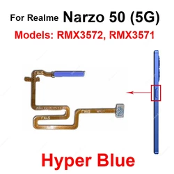 Enhanced Home Touch Fingerprint Sensor Flex Ribbon with Power Button Integration (Narzo 50 - 5G - Blue)