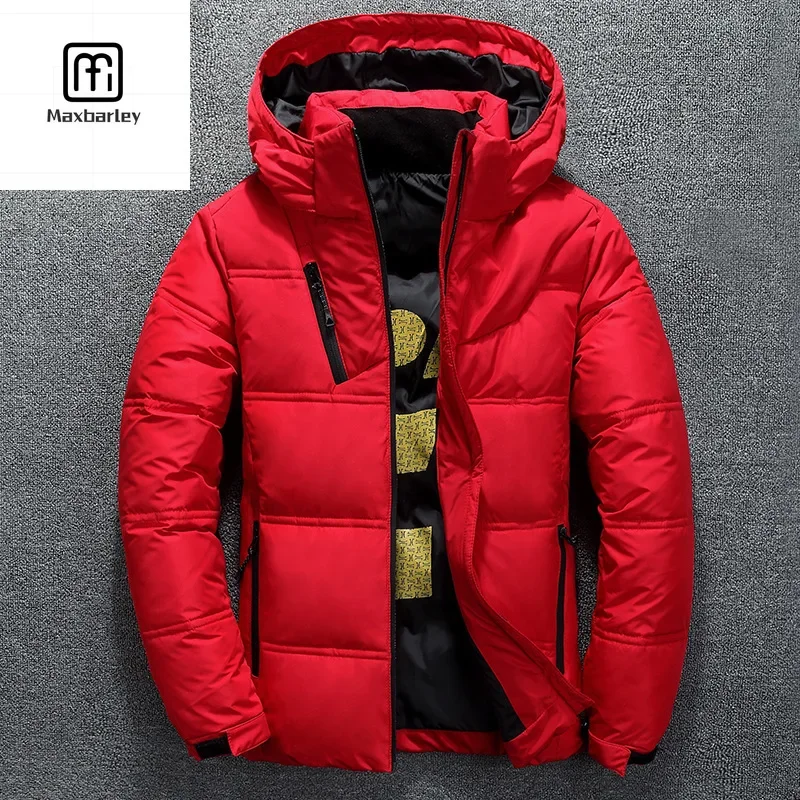 

Winter Warm Men Jacket Coat Casual Autumn Stand Collar Puffer Thick Hat White Duck Parka Male Men's Winter Down Jacket With Hood