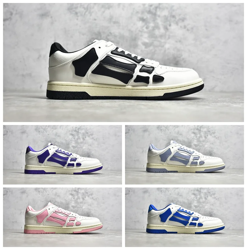

Fashion Casual Shoes Skelet Bones Runner Top Low Skel Skeleton Women Men Black White Leather luxury Sneakers Skateboard shoes