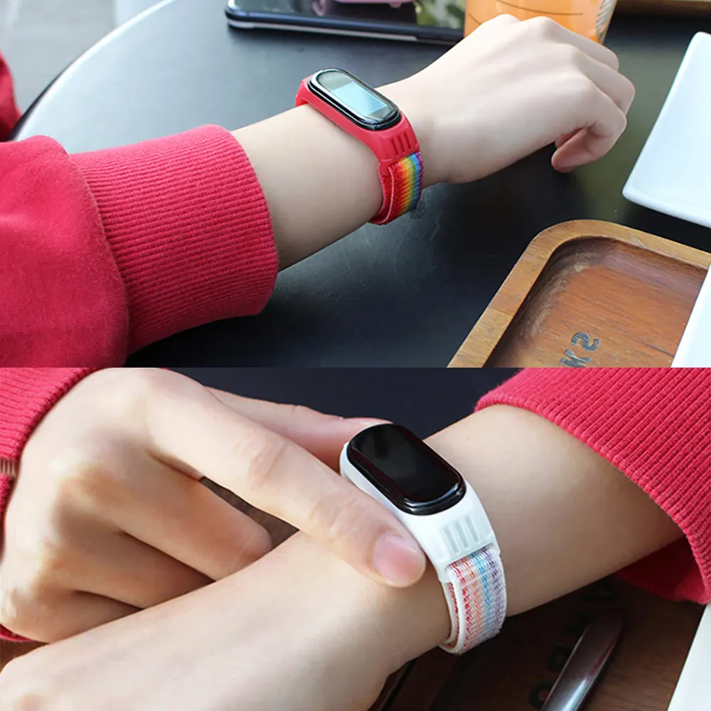 Фото Ремешок нейлоновый для Xiaomi Mi Band 7 6 3 5, спортивный Воздухопроницаемый браслет для Miband 7 5 4 3, сменный Браслет №2