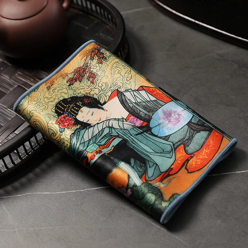 Rag kitchen tea towel kitchen cotton kung fu waterproof pad tea set dining bar strong absorbent cleaning towel tea towel