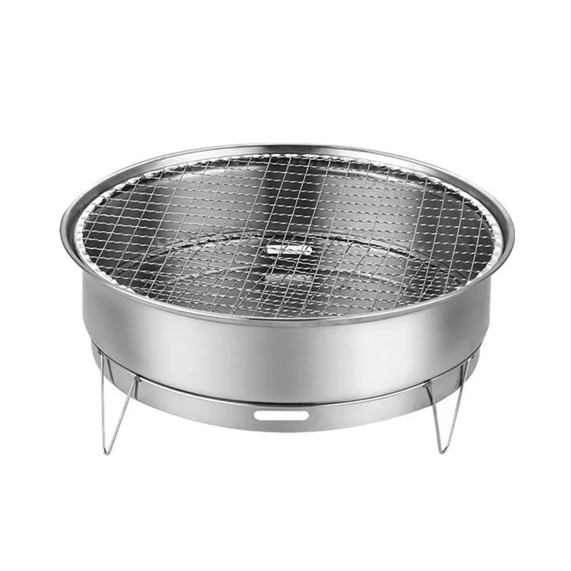 

Stainless Steel BBQ Barbecue Charcoal Stove, Smokeless, Portable, Commercial, Round, Non-Stick, Garden, Indoor, Outdoor, Camping