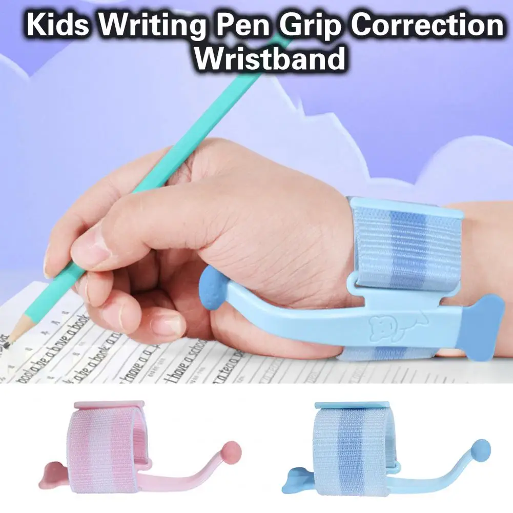 Children's Writing Posture Pen Holder Silicone Ball Widened Writing Aid Kids Pen Grip Correction Wristband Students Supplies