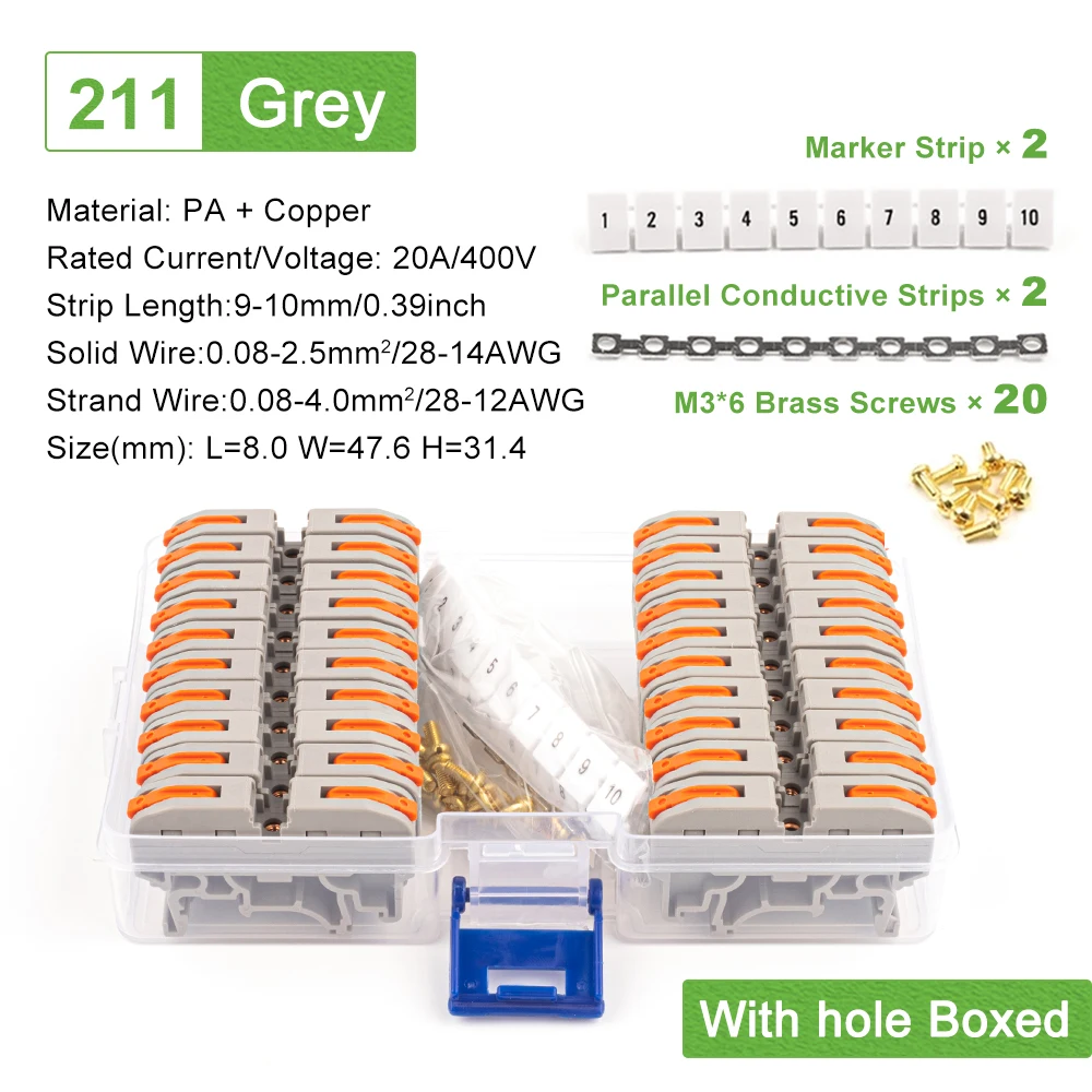 Universal Din Rail Terminal Block Kit with Number Strip Set
