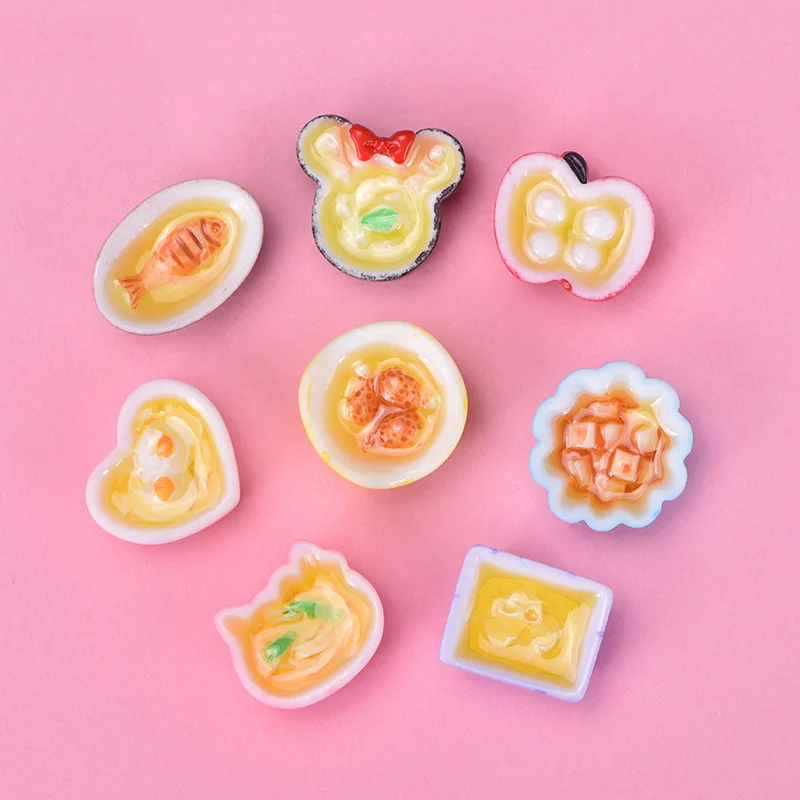 20Pcs Mixed Mini Cute Cake Fruit Candy Flower Luck Bags Flat back Resin Cabochon Embellishments DIY Scrapbooking For Phone Deco