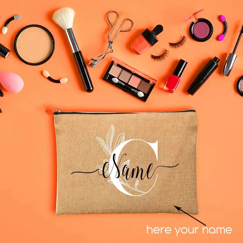 Personal Custom Name Flower Lady Wash Storage Case Girl Women Cosmetic Bags Makeup Bag Pouch Travel Outdoor Toiletries Organizer