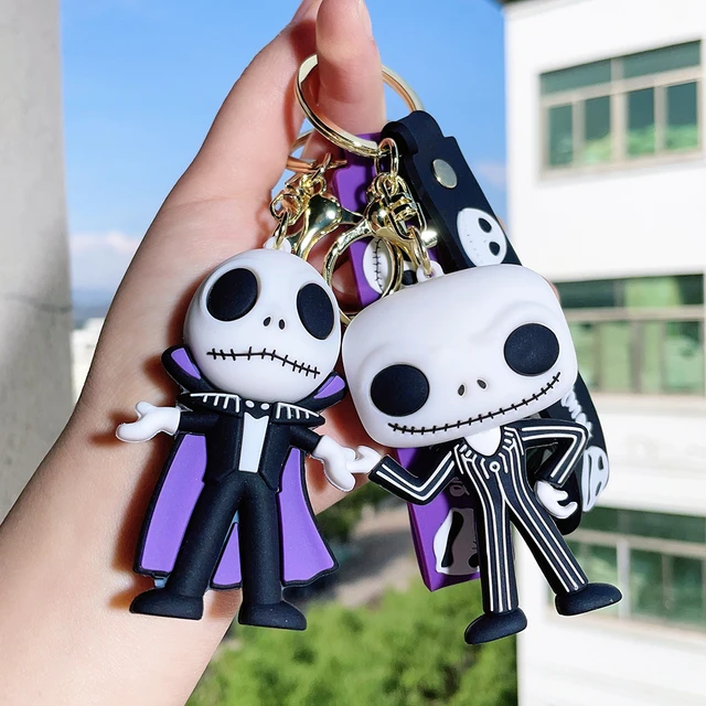 Halloween Nightmare before Christmas Horror Keychain, Jack Sally Silica Gel  Key Ring for Women, Men, Girls and Boys