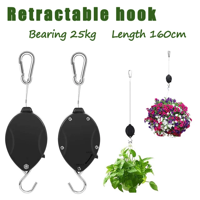 Behúzható Kertészeti Kampó Rozsdamentes Acél Állítható Szíjtárcsa Függő Növényi Kosár Szerszámok Kerti Erkély Kiegészítők