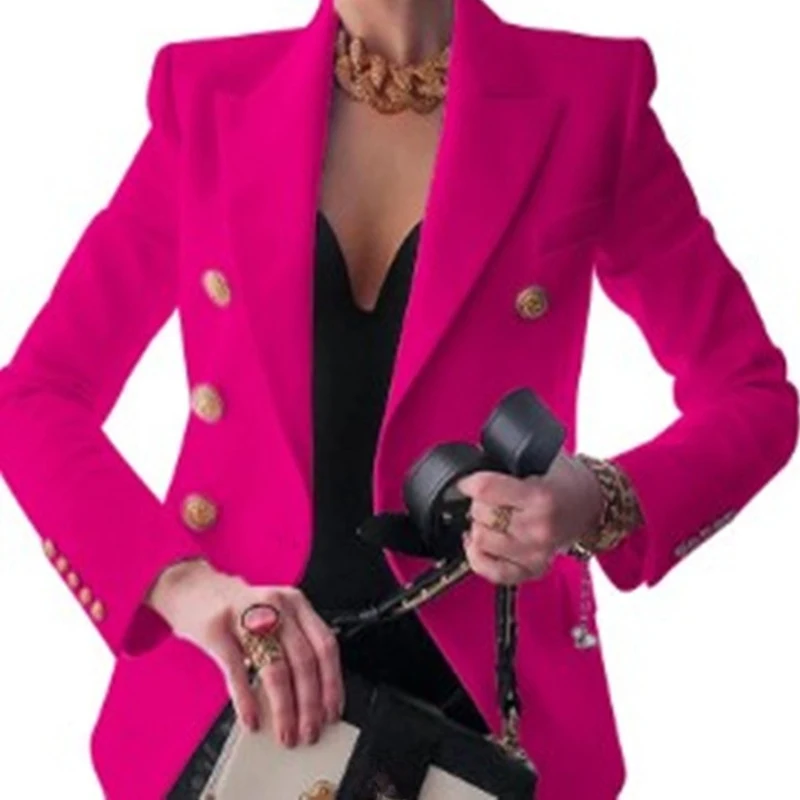 New Long Sleeve Work Blazer Solid Office Lady Coat Blazers Slim Autumn Notched Jacket White Black Fashion Women Elegant Fit Wear