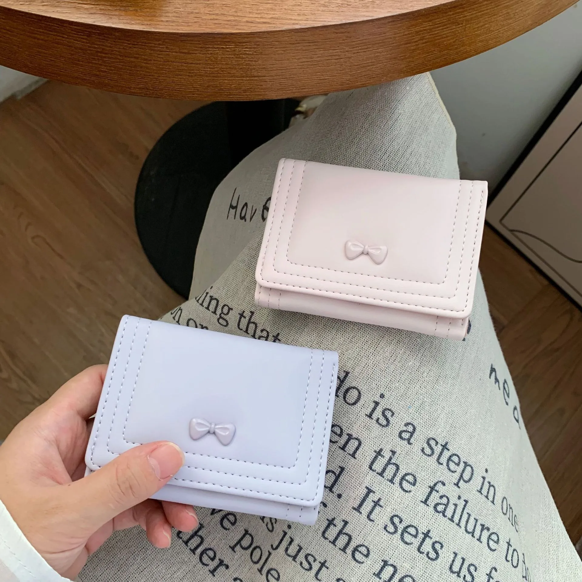 Cute Bow Women's Wallet Short Zipper Student Card Holder Key ID Bank Storage Bags Money Bag Coin Purse For Girls Gifts 2025