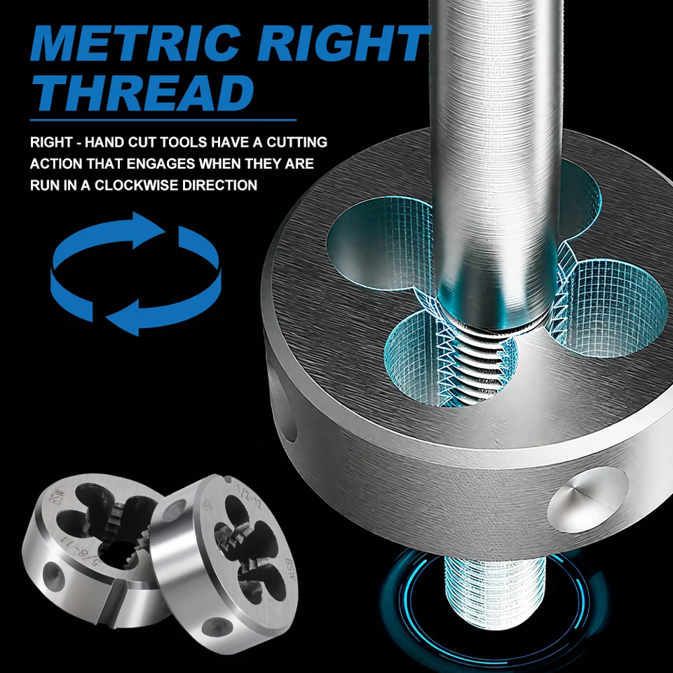 BSF RIGHT HAND THREAD TAP & DIE SET 3/16 1/4 5/ Produktbild-Vorschau 6