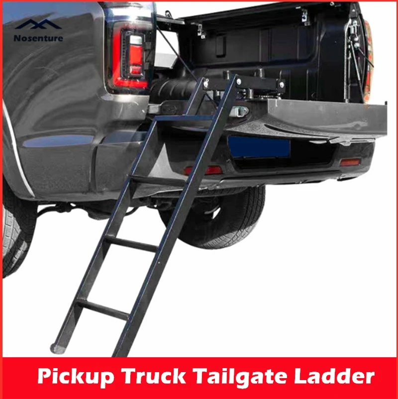 

Truck Tailgate Ladder Foldable Compatible with Pickup Truck's Bed, Truck Bed Ladder with Durable Aluminum Step Grip Plates
