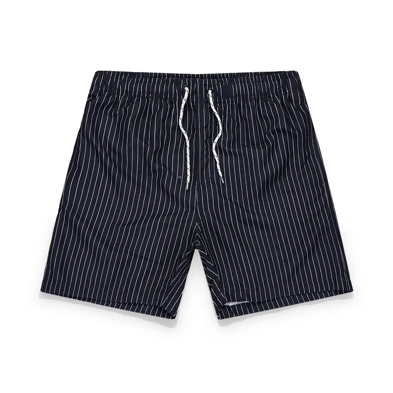 Men's Drawstring Beach Shorts Quick Dry Swim Trunks with Pockets Beachwear Stripe Bathing Suits Swimming Shorts Swimsuits