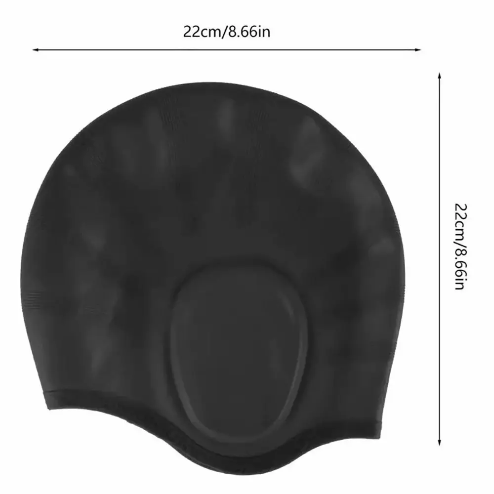 1Pcs Men Women Adults Silicone Swimming Caps High Elastic Waterproof Diving Bathing Hats With Ear Protect Pool Accessories 6