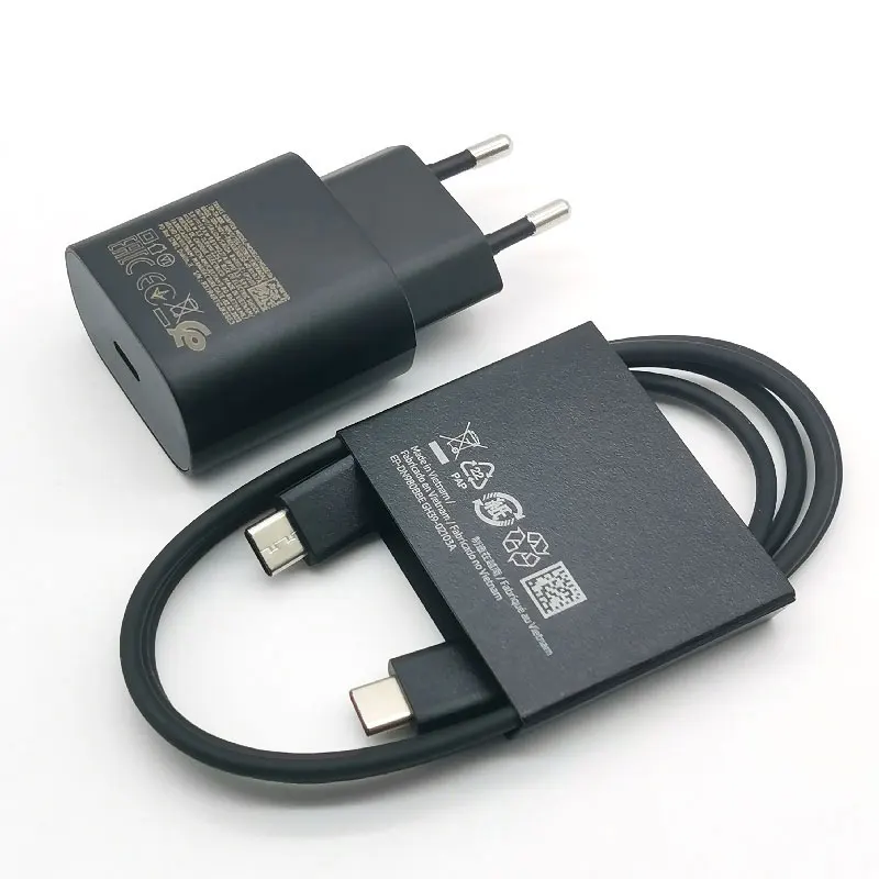 

For Samsung 25W PD Charger Super Fast Charging Adapter Type C Cable For Galaxy S20 S21 S22 S23 S24 Ultra Z Flip Fold 5 4 3 2 A55