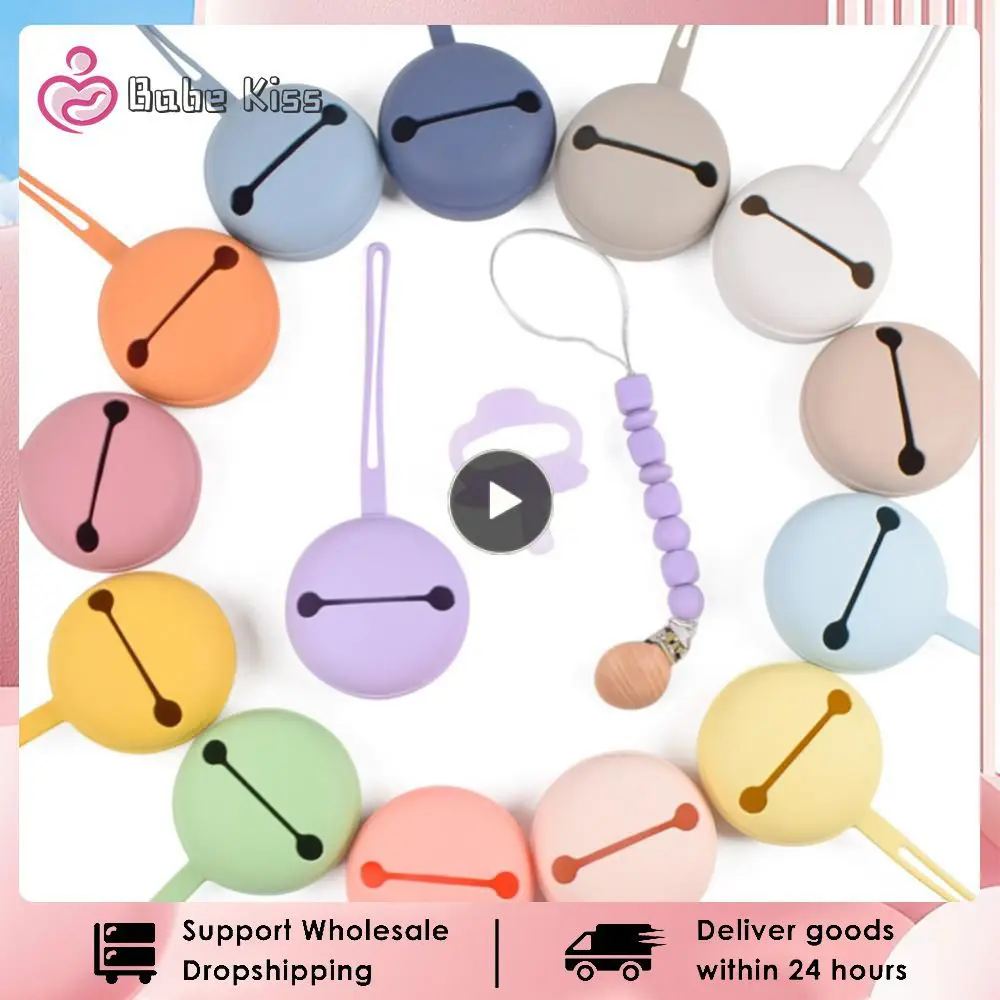 

1pc Baby Silicone Zipper Pacifier Box Anti-loss Dust-proof Pacifier Storage Bag Travel Portable Nipple Case Nursing Accessories