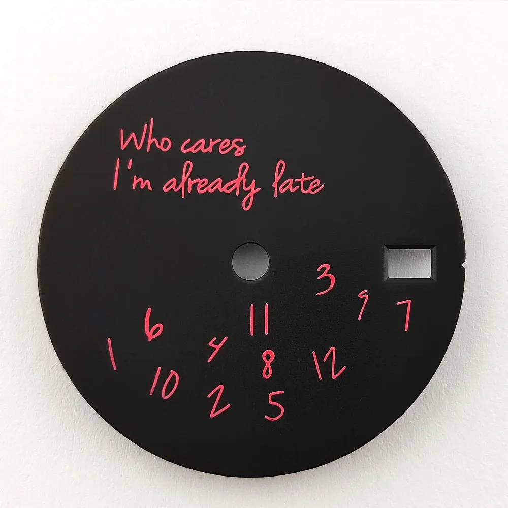 Who Cares 'I'm Already Late' Watch Dial - 28.5mm Unique Design