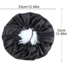 Sleep Satin Hat Curly Reversible Double Layer Layer Satin Night Cap Adjusting Button Silky Bonnet Women Hair Heating Cap Tool 5