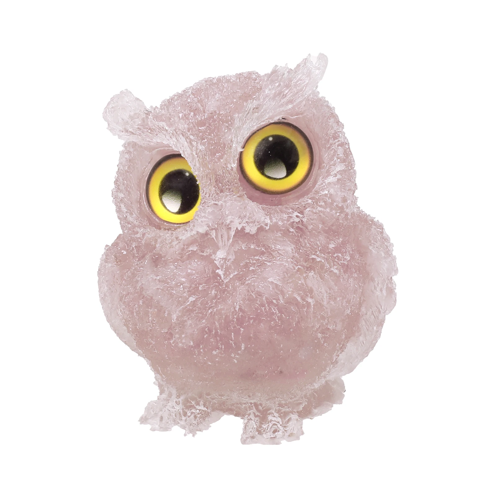 Natural Crystal Resin Owl Figurine Lovely Mini Animal Statue Healing Mineral Gravel Handmade Craft For Table Decor Home Ornament summer women slipper cloud design lovely cartoon sandals female couples outdoor eva thick platform rebound sole beach home shoes