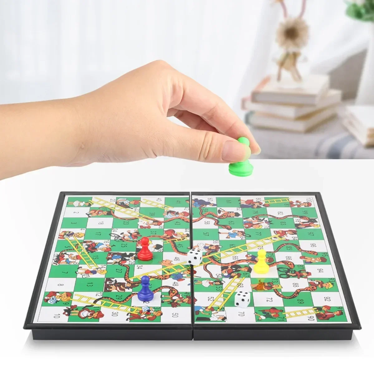 Snake Ladder Educational Kids Children Toys Interesting Board Game Set Portable Flying Chess Board Family Game