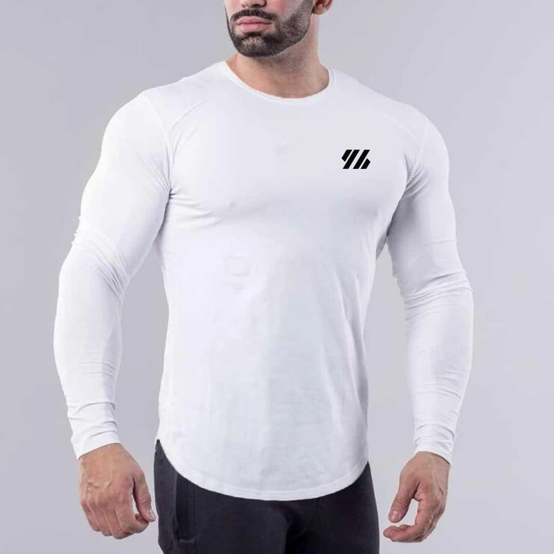 Men Running Slim Fit T-shirt Long sleeves Sports Tees Gym Fitness Sweatshirt Male Jogging Tracksuit Cotton Athletic Shirt Tops 3