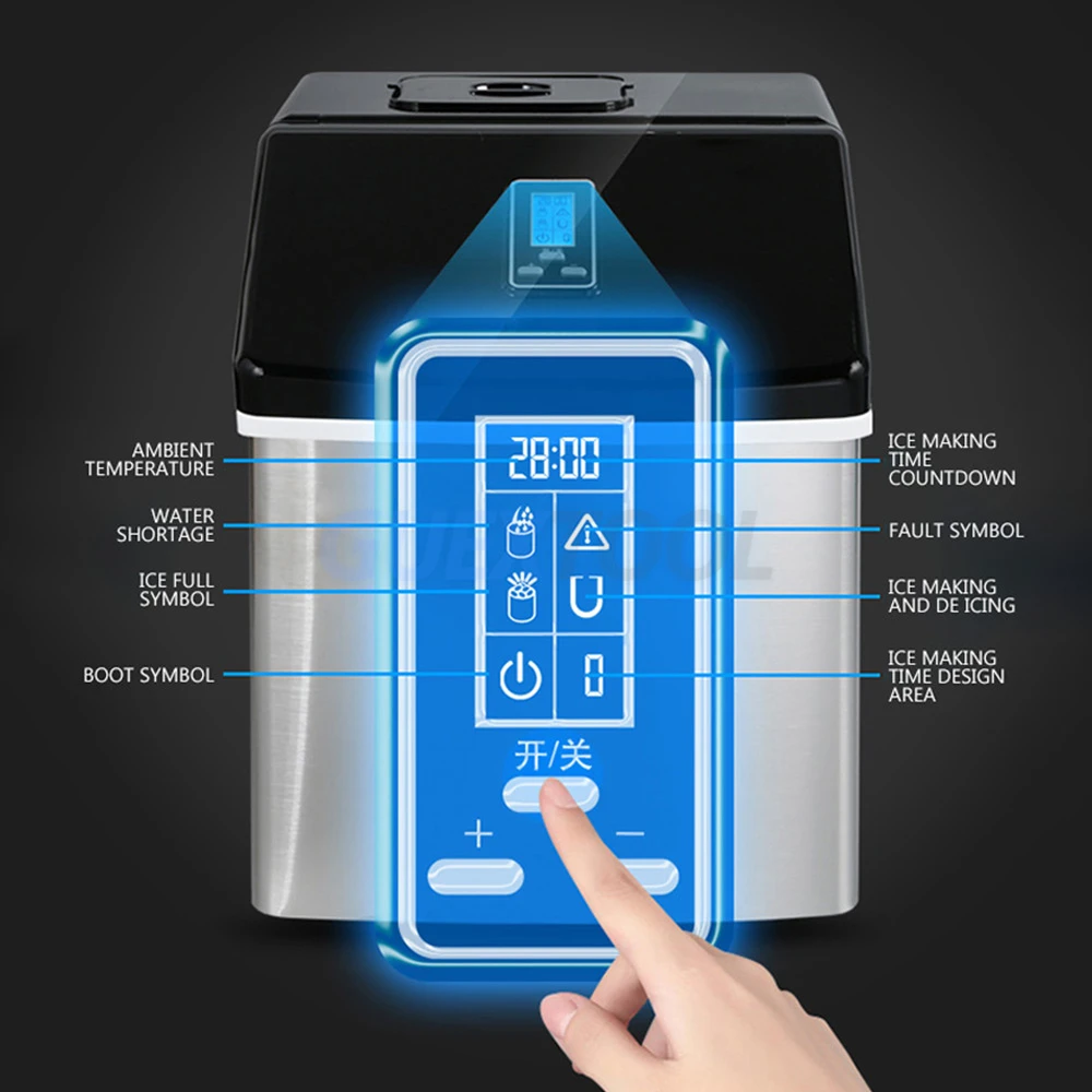Commercial Ice Cube Machine Household Ice Maker Square Ice Generator Manual Water Injection 3