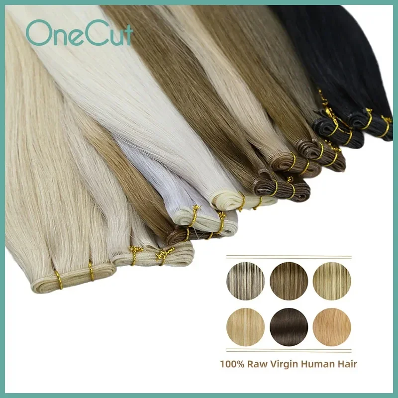 Straight Brazilian Genius Weft Natural Human Hair Bundles Double Drawn Invisible Human Hair Weaves 100G Women 14&ldquo;-28&lsquo;&rsquo;