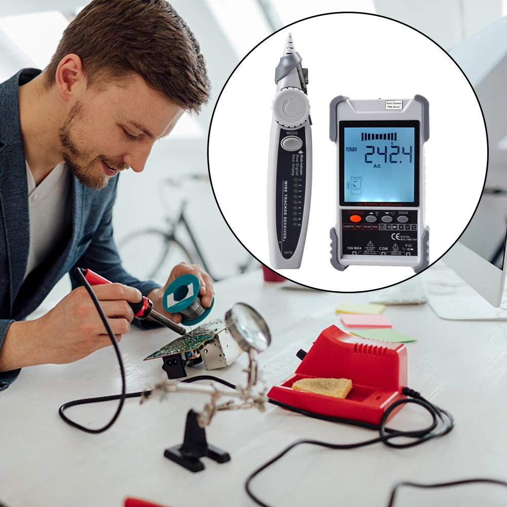 ET616 ET618 ET612 ET613 Network Cable Tester LCD Display Analog Digital Search POE Voltage Pairing Wiremap