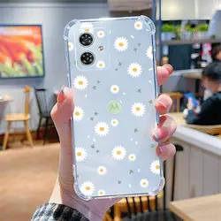 World of Flowers Transparent Phone Case - Floral Design Cover - MOTO G13 4G (SJFS - 001)