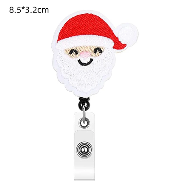 Classic Christmas Felt Badge Holder with Clip Retractable Badge Reel for  Nurses Drop Shipping - AliExpress