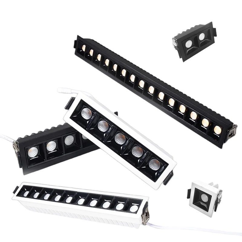 Crre Line Light Led Down Light Spot Light Muslimah Plafoniera Cob Grille Light Office Home Interior Lighting Lampadina A Led