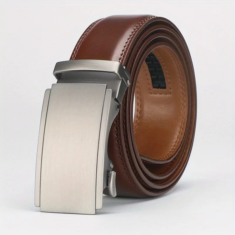 Genuine Leather Mens Automatic Buckle Belt