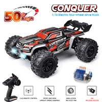 SCY 16102 1:16 50KM/H 4WD RC Car With LED Light Remote Control Cars High Speed Drift Monster Truck for Kids vs Wltoys 144001 Toy 1