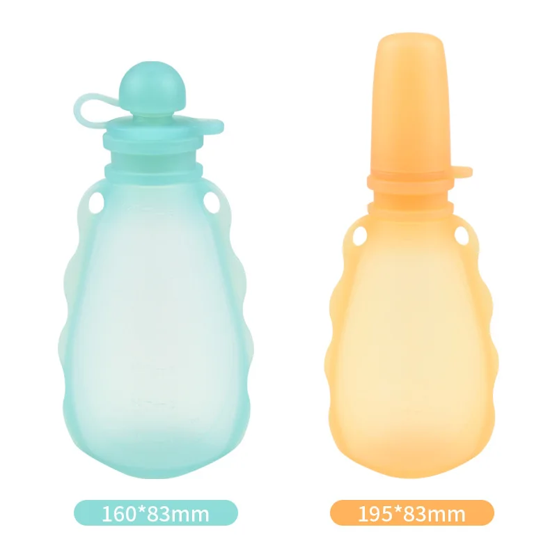 Reusable Silicone Breast Milk Storage Bag Leak-proof Suckable Juice BPA Free Baby Feeding Traveling&Go out Breastfeeding Partner 2
