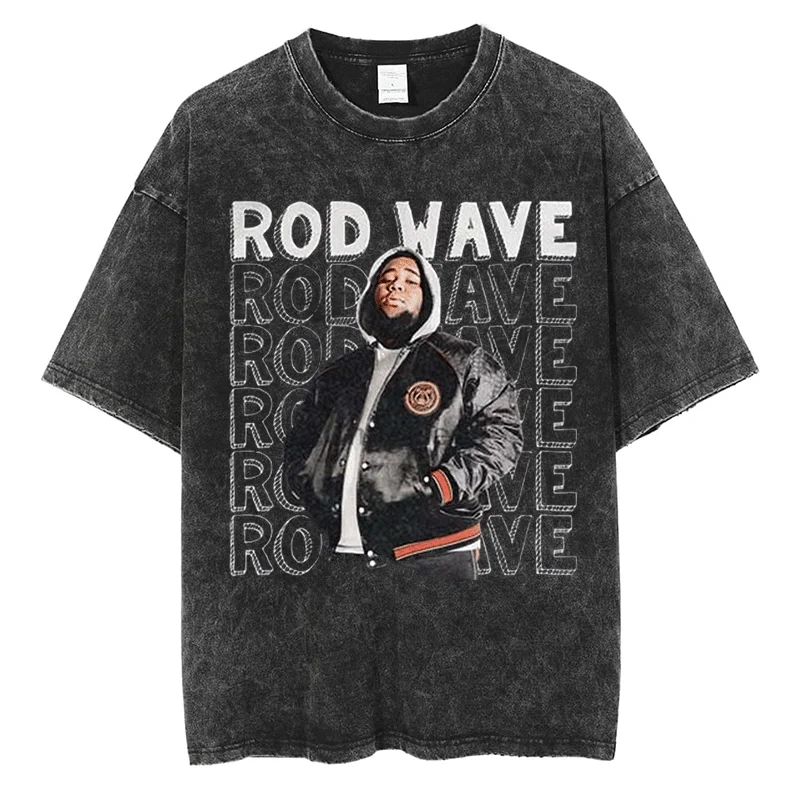 Rod Wave And Friends T-shirt Hip Hop Rapper Shirt Quality Cotton Vintage Short Sleeve Tees Men Women Oversized Streetwear Tops