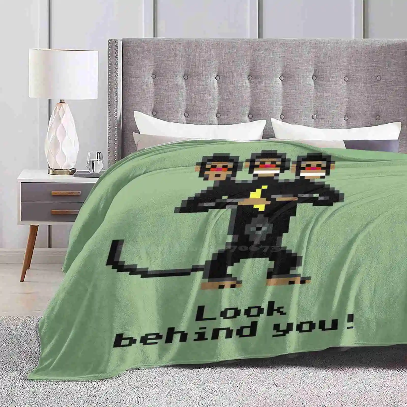 Scimmia A Tre Teste Stile Di Tendenza Divertente Moda Morbida Coperta Scimmia Isola Tre Teste Scimmia Gioco Guybrush Pirata