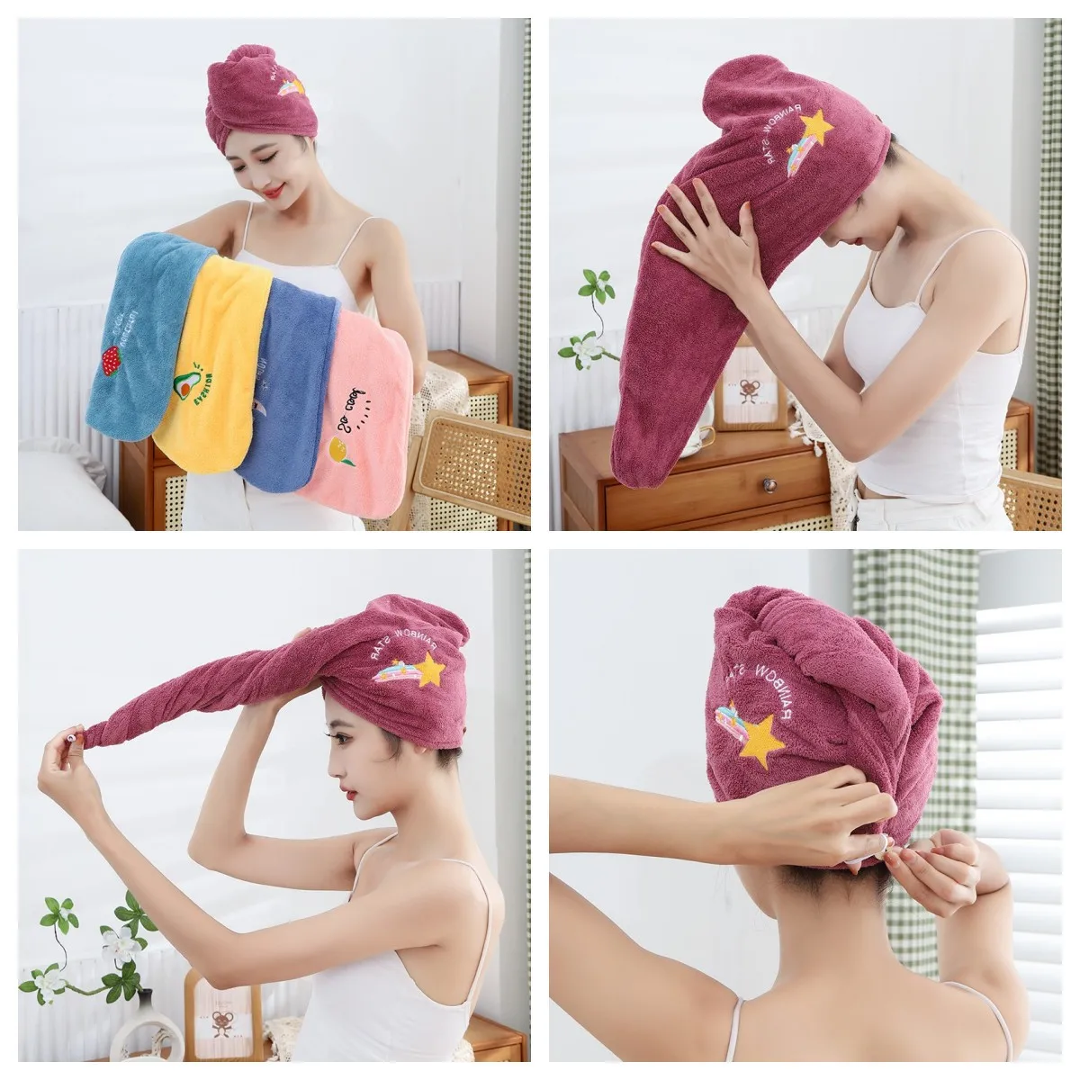 1pc Quickly Dry Hair Hat Super Absorbent Soft Bathroom Women Head Towels Girls Cute Hair Towel Hair Dry Wrap Bonnets 3 1pc Quickly Dry Hair Hat Super Absorbent Soft Bathroom Women Head Towels Girls Cute Hair Towel Hair Dry Wrap Bonnets 3