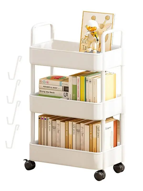 Rolling Book Cart Book Cart Rolling Cart Organizer 3Tier Rolling Shelf Storage Cart Mobile Storage Organizer Con Ruote