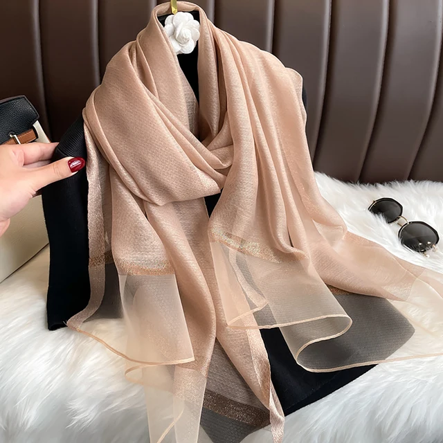 MASU 21AW FUR PRINT SILK SCARF- BROWN Bright Silk Shawl for Women