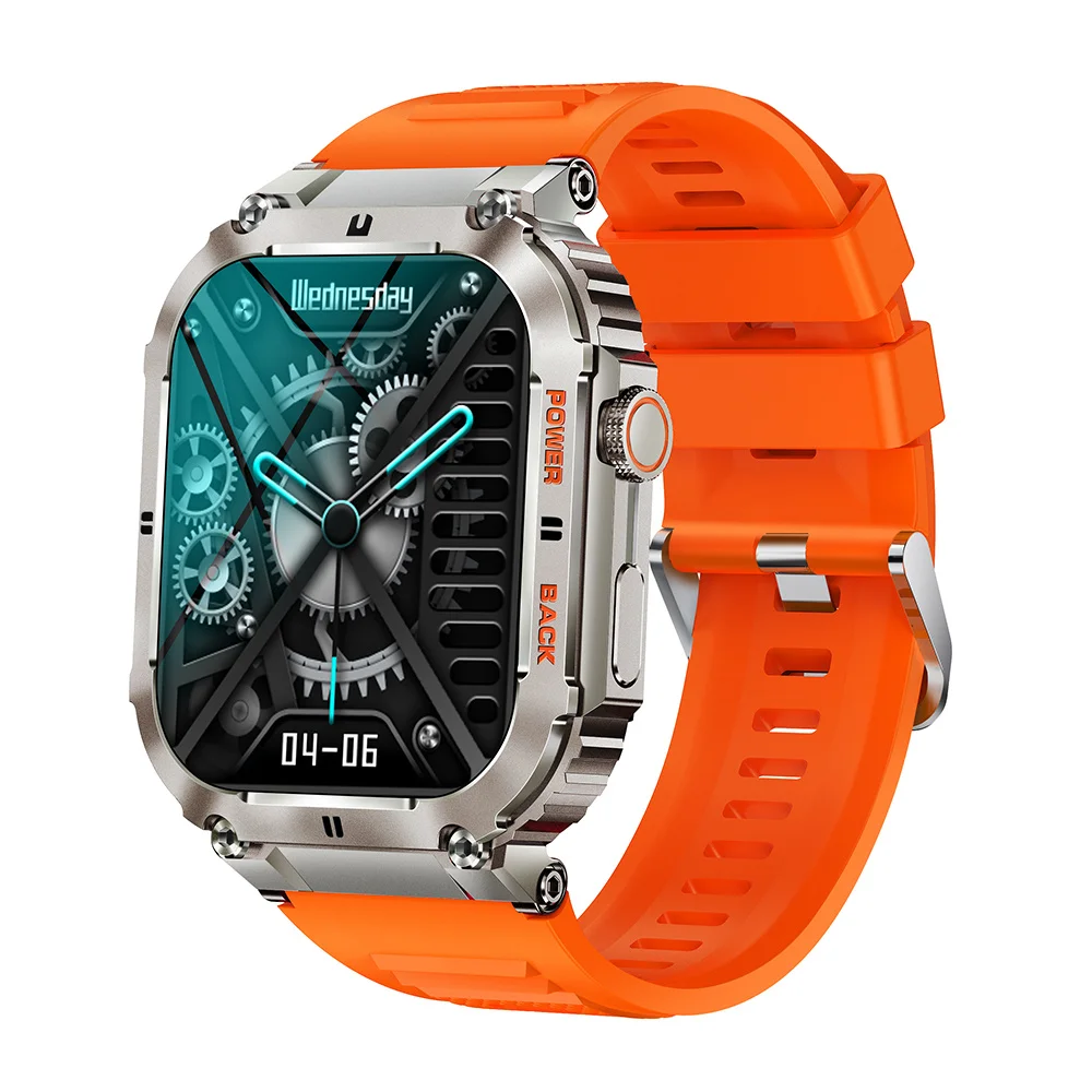 

2023 New Military Smart Watch Men Weather 1.96 Inch Bluetooth Call Sports Fitness Tracker Calculator Smartwatch for Android IOS