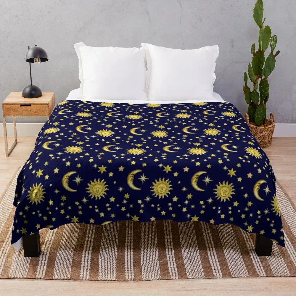 

Sun, Moon & Stars Throw Blanket Flannels Hairys for winter Blankets