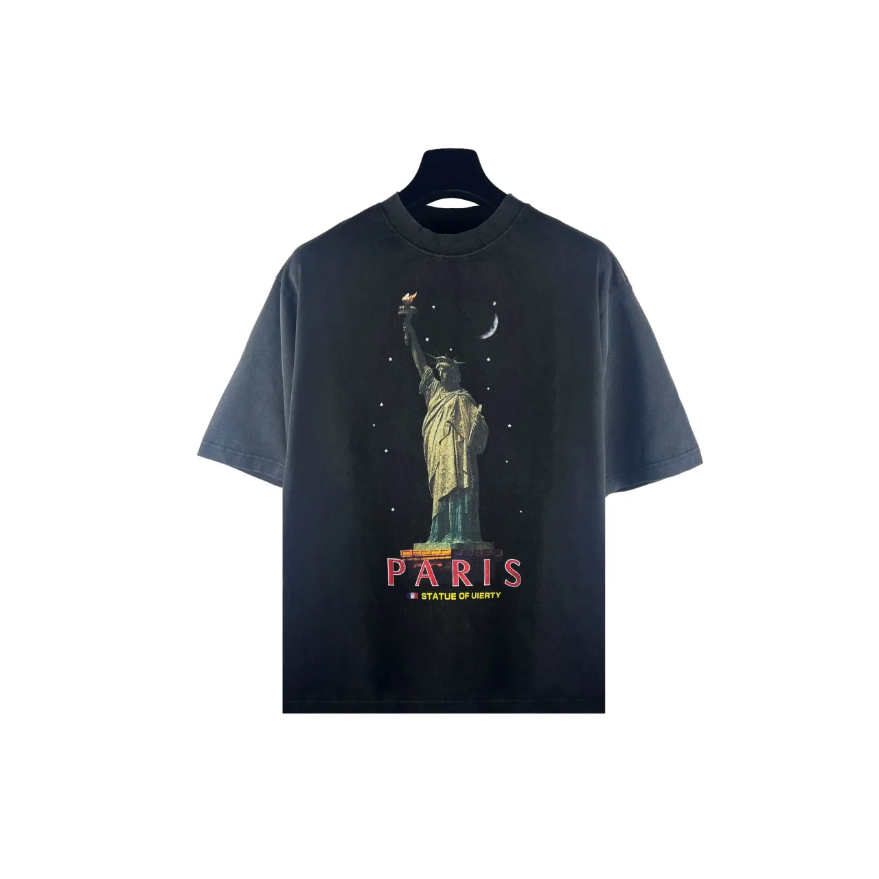 

24SS Luxury Statue of Liberty Print T shirt Men Women Streetwear Hiphop Oversized Men Casual Cotton T-Shirt